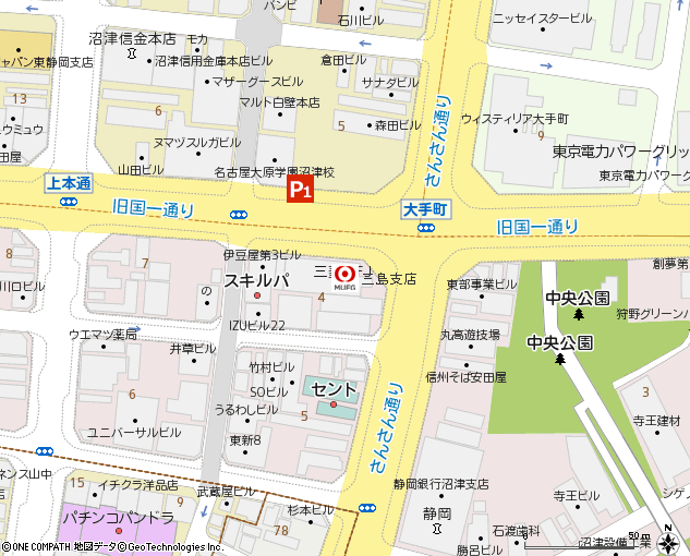 三島支店付近の地図